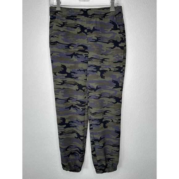 Sanctuary Green Black Blue Camo Print Cinch Waist Banded Joggger S - Picture 3 of 11